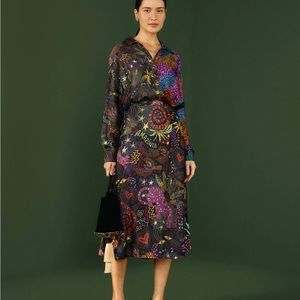 Farm Rio - Black Amazonia Lenzing Ecovero Viscose Midi Skirt